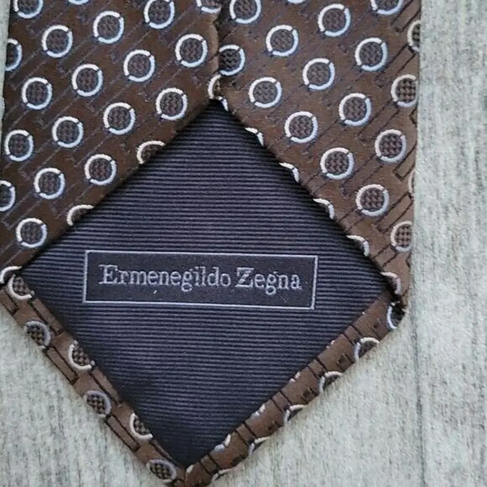 Ermenegildo Zegna multicolor geometric 100% silk men's necktie
